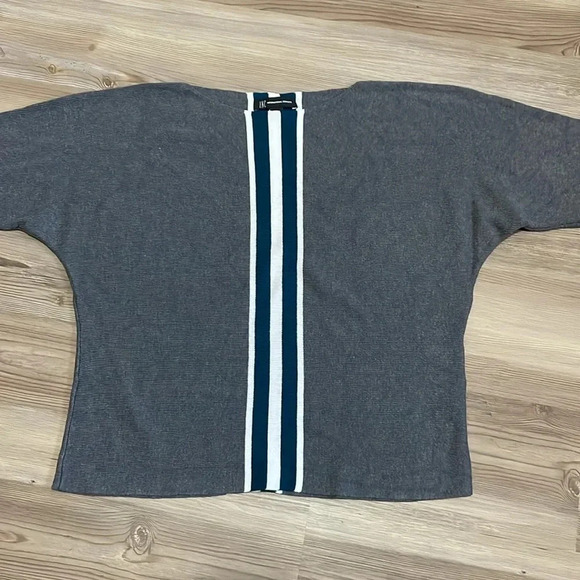 INC International Concepts Dolman Sleeve Sweater Gray Stripe Pullover Size XS - Picture 3 of 11